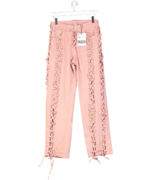 The Ragged Priest Pink Mellow Lace Up Jean W26