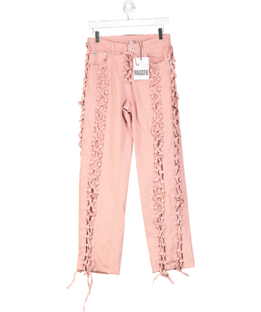 The Ragged Priest Pink Mellow Lace Up Jean W26