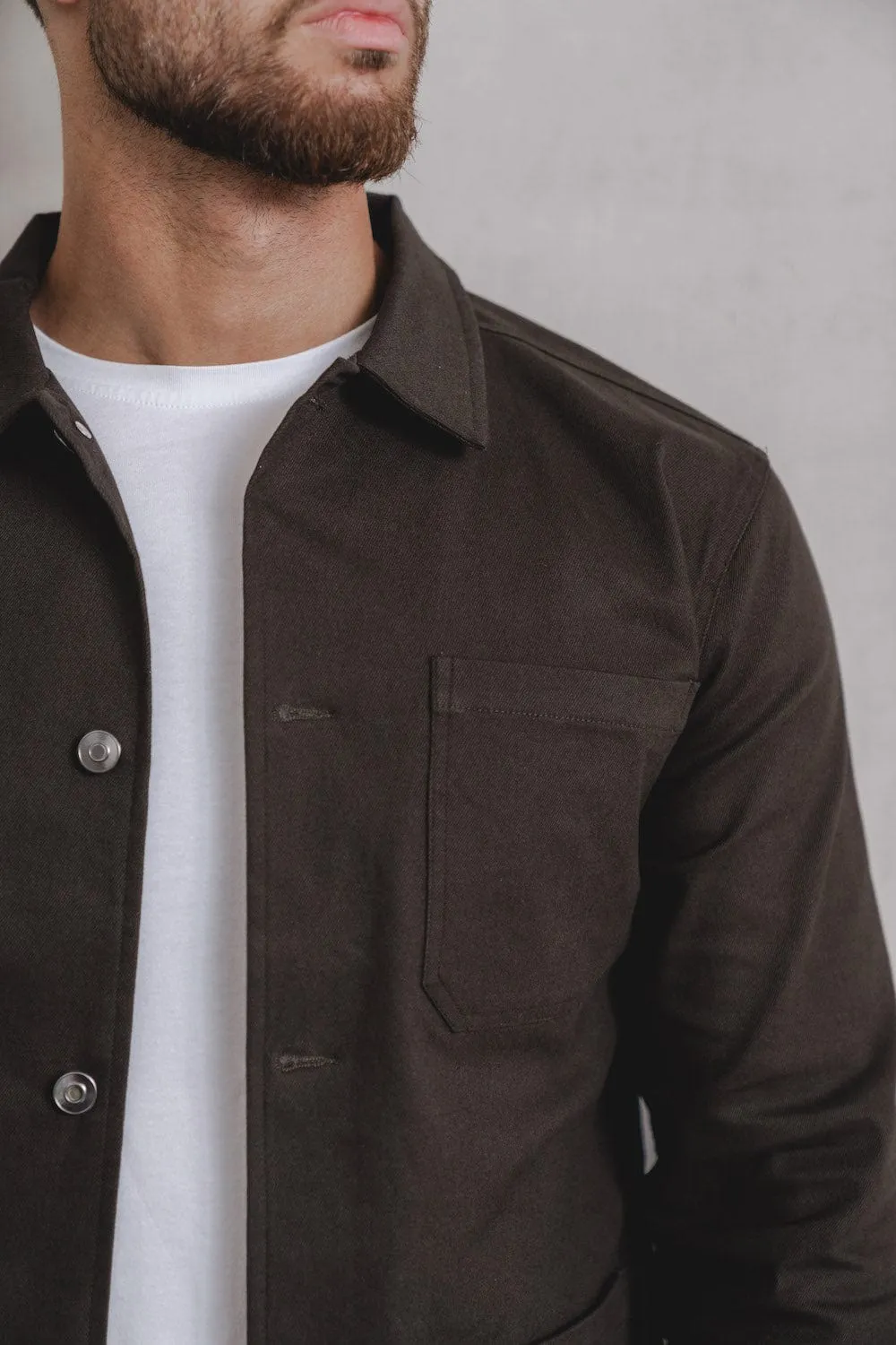Utility Overshirt in Dark Olive