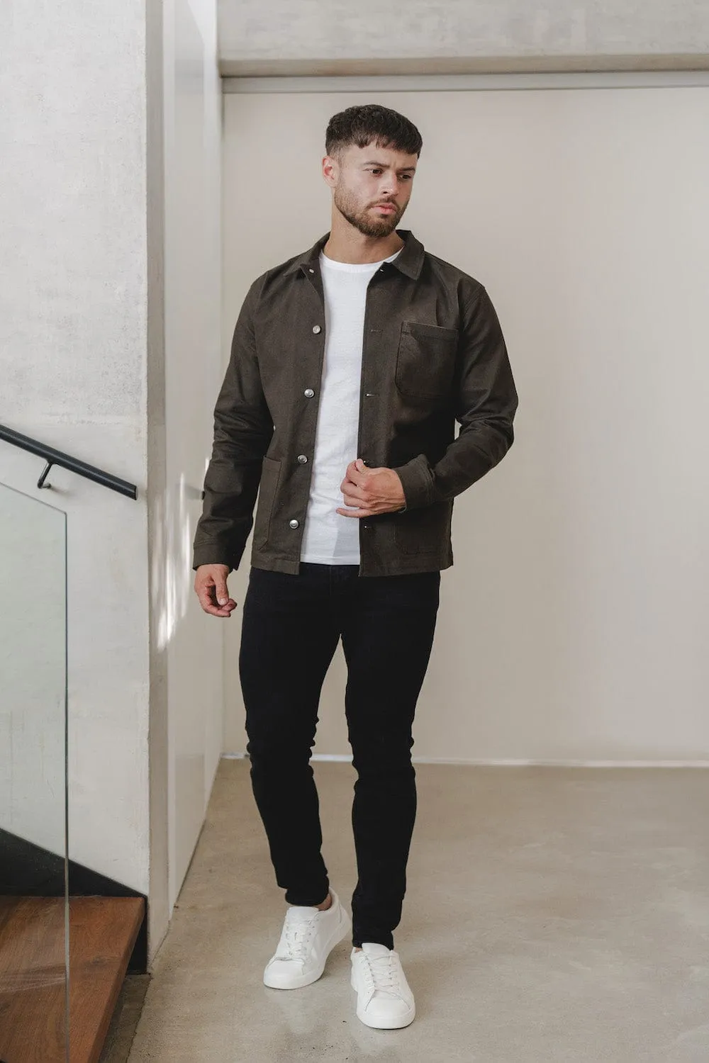 Utility Overshirt in Dark Olive