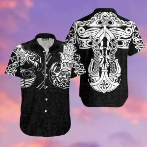 Viking Thor Hawaiian Shirt- Short Sleeve Hawaiian Shirt - Viking Gifts For Him