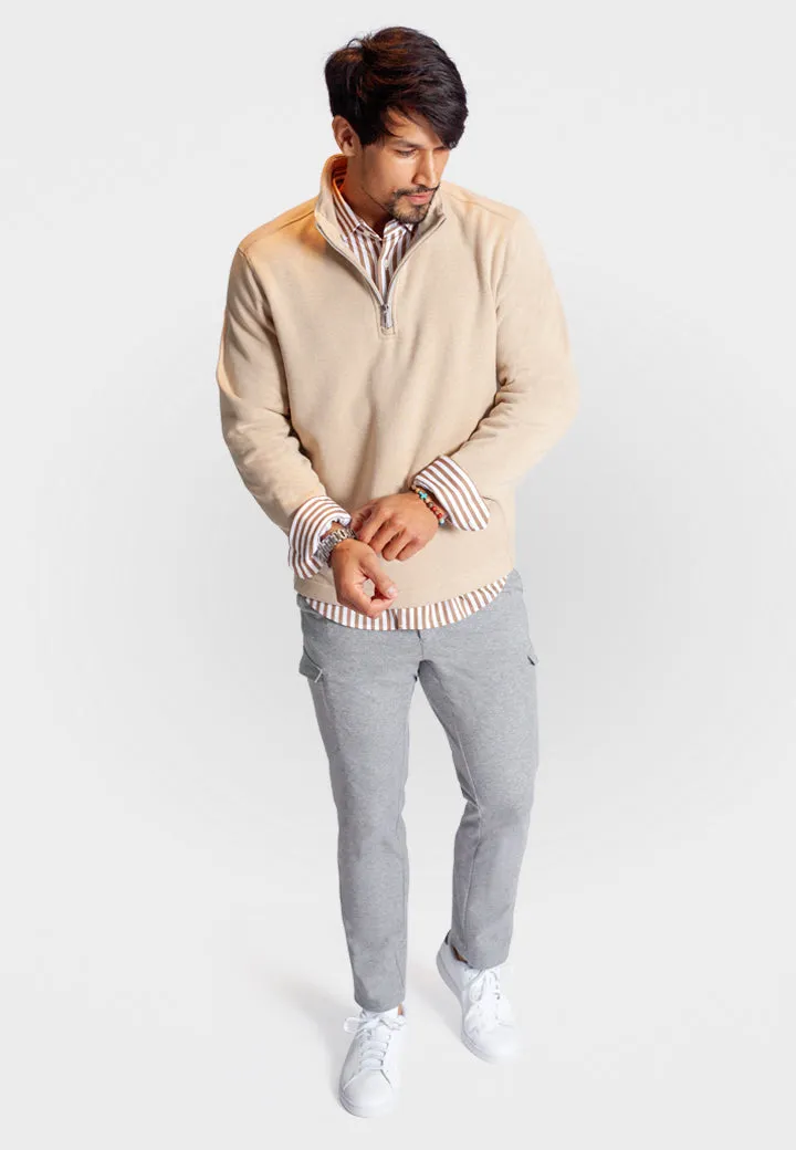 Voey Quarter Zip Sweatshirt - Camel