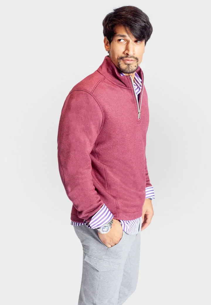 Voey Quarter Zip Sweatshirt - Wine