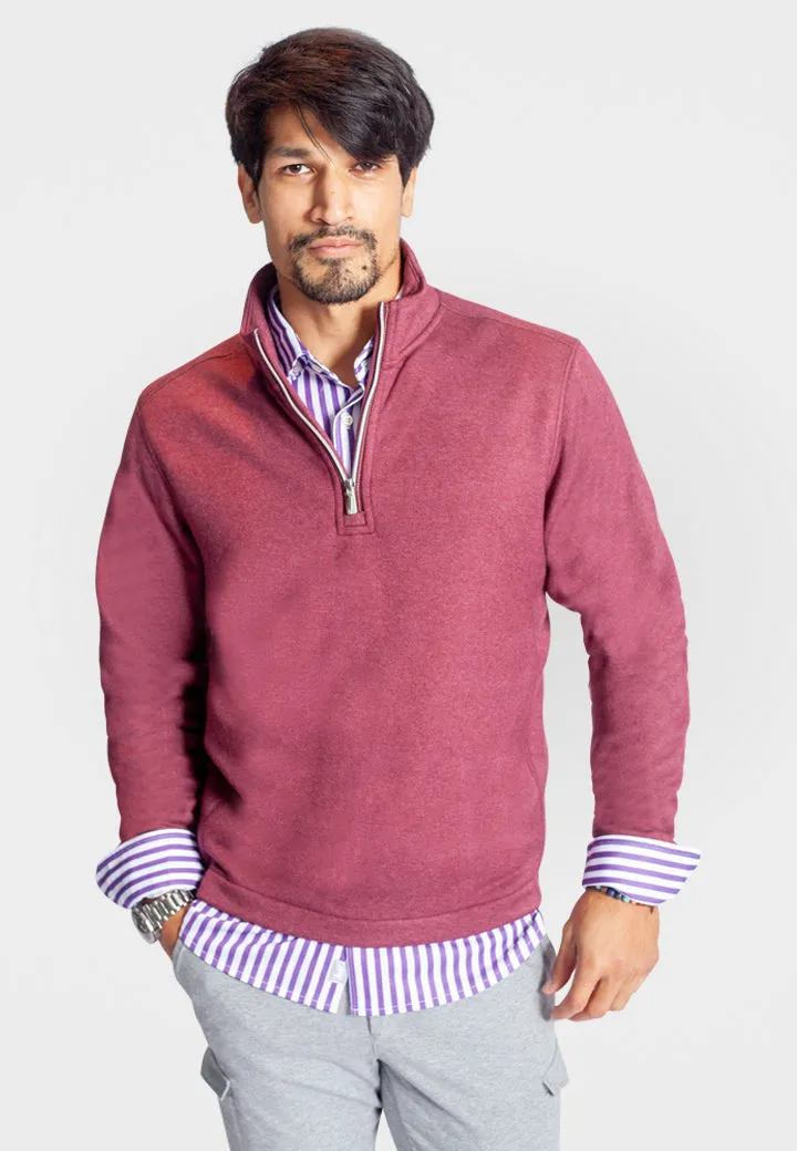 Voey Quarter Zip Sweatshirt - Wine