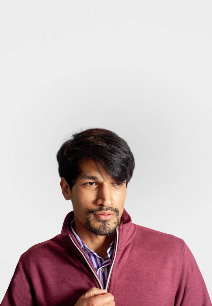 Voey Quarter Zip Sweatshirt - Wine