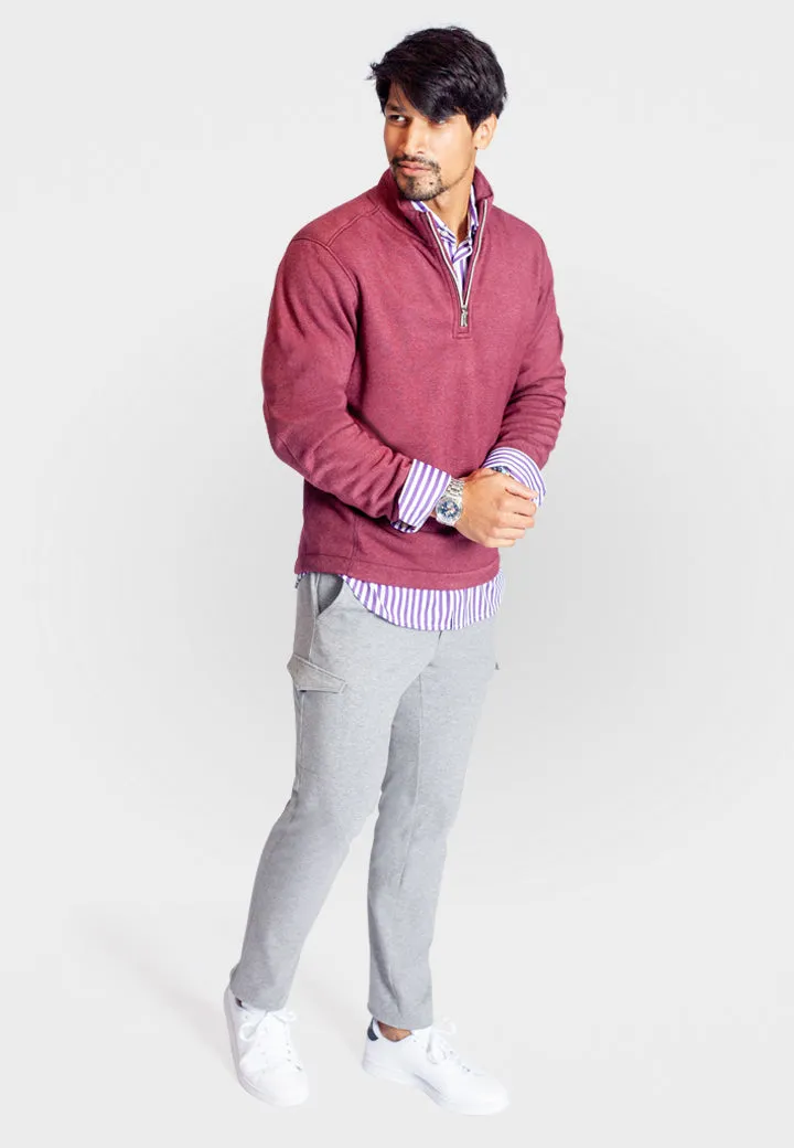 Voey Quarter Zip Sweatshirt - Wine