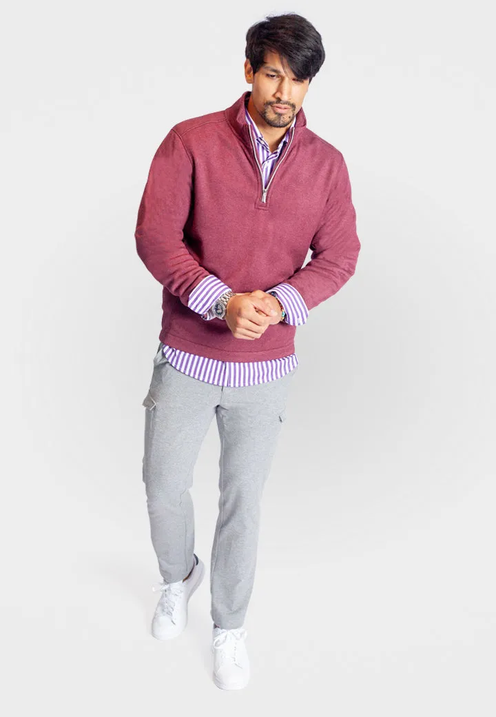 Voey Quarter Zip Sweatshirt - Wine